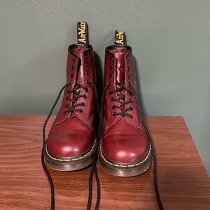 Dr. Martens Maroon 1460 Leather Lace-Up Boots